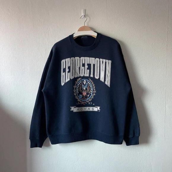 Retro University Of Georgetown Hoyas Georgetown Sweatshirt - Picture 1 of 4